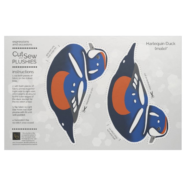 Tela Cortar y abrir el pato de Harlequin macho ("Cuarto gordo" (fat quarter))