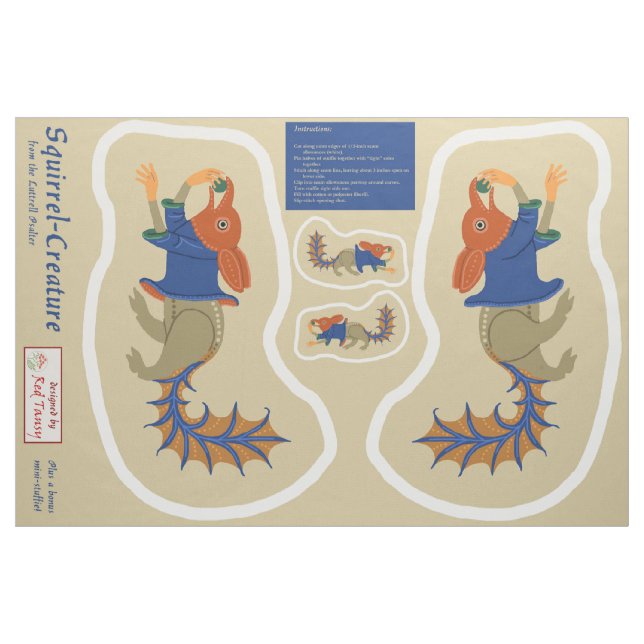 Tela Cortar y sew Luttrell Psalter Squirrel (Yarda)