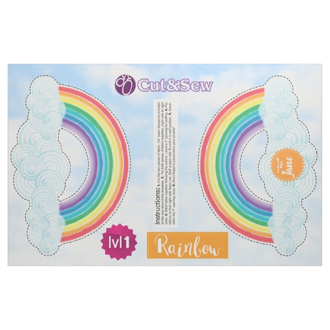 Tela Corte y cosa el arco iris - proyecto fácil de DIY ("Cuarto gordo" (fat quarter))