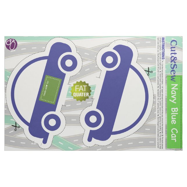 Tela Corte y frescura de los autos ("Cuarto gordo" (fat quarter))