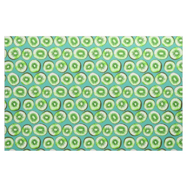 Tela Cortes de Kiwi en turquesa ("Cuarto gordo" (fat quarter))