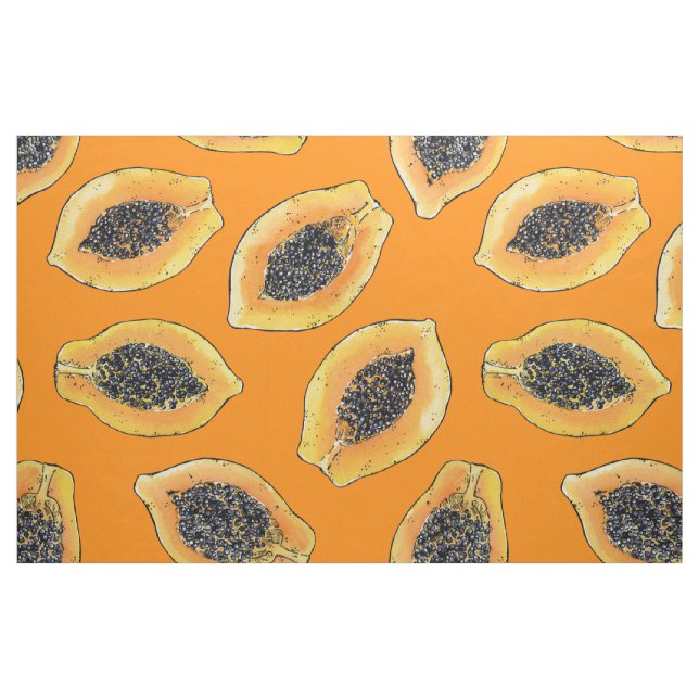 Tela Cortes de Papaya en naranja ("Cuarto gordo" (fat quarter))