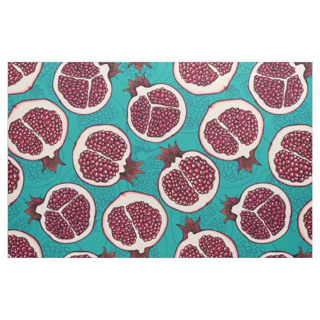 Tela Cortes granadas de turquesa ("Cuarto gordo" (fat quarter))
