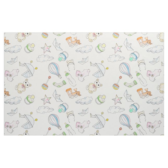 Tela Cosas de bebé divertidas ("Cuarto gordo" (fat quarter))