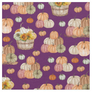 Tela Cosecha de calabaza rusa en morado oscuro