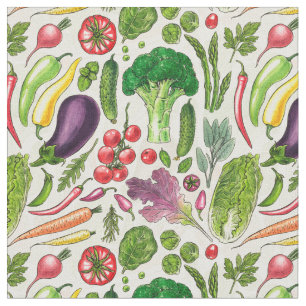 Tela Cosecha de huertos de verduras y hierbas en blanco