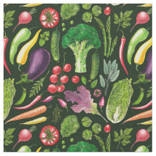 Tela Cosecha de huertos de verduras y hierbas en negro