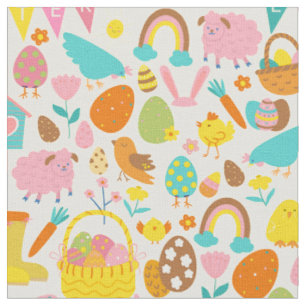 Tela cottagecore Pascua pollito jardín pájaro huevos