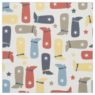 Tela Cowboy cute boots and Stars Fabric