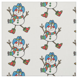 Tela Cowboy Snowman Holiday Fabric
