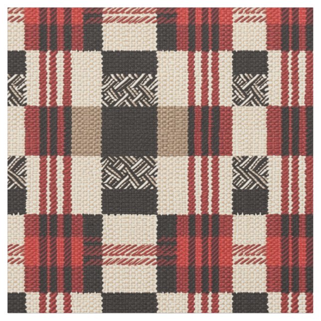 Tela Cozy Knit Patchwork - Viejo Boho Autumn Style 2 (De cerca)