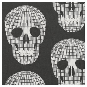 Tela cráneo de bola espejo disco de halloween
