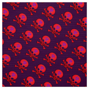 Tela Cráneo rojo y bandera pirata del Biohazard