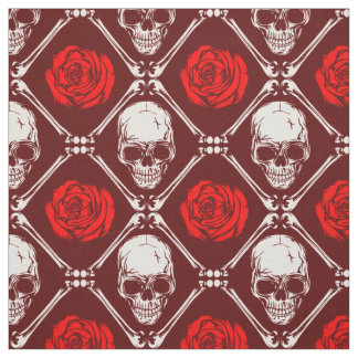 Tela cráneo y rosas