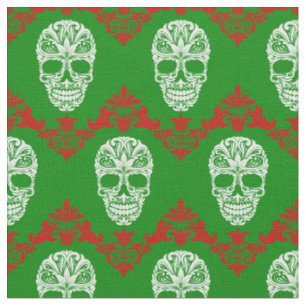 Tela cráneos de navidades victorianos ornamentados góti