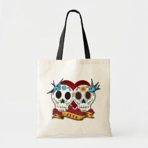 Tela Cráneos del amor con el bolso de los Bluebirds