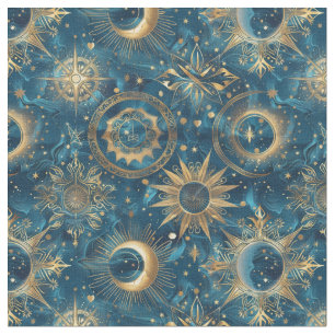 Tela Crea tu propio Celestial Mystical Blue & Gold