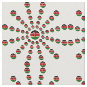 Tela Crea tu propio Kenya de lunares negro rojo verde