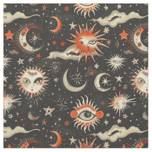Tela Crea tu propio Naranja negro Celestial Magic Eye