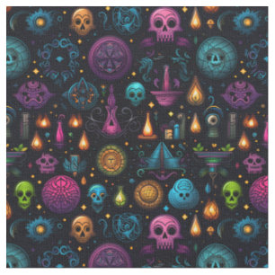 Tela Crea Tus Propios Símbolos Coloridos y Calaveras Ne
