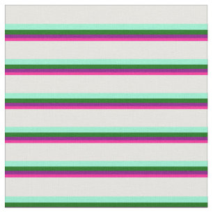 Tela Crema rosa profundo, morado, verde, acuamarina y d