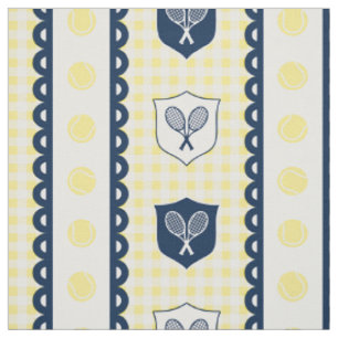 Tela Crest de tenis Preppy Gingham - Amarillo y azul ma