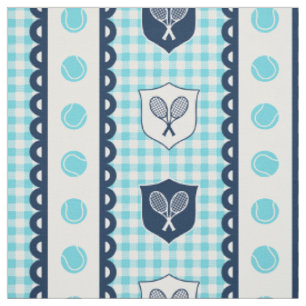 Tela Crest de tenis Preppy Gingham - Turquesa y Azul Ma