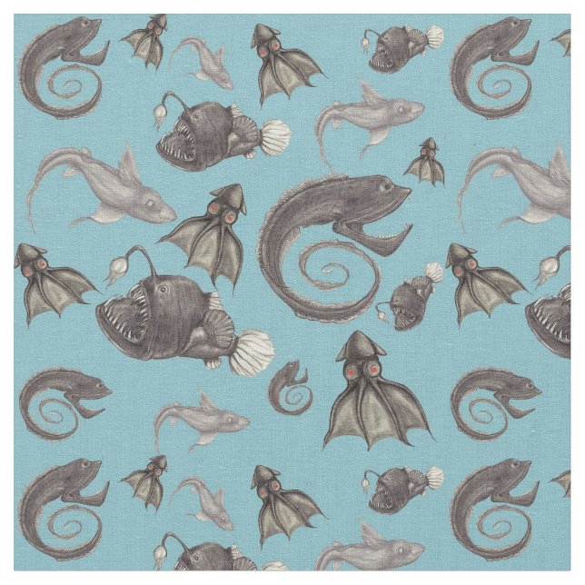 Tela Criaturas del Mar Profundo (De cerca)