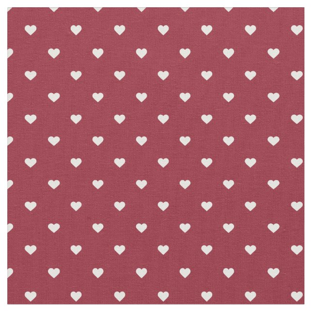 Tela Crimson Polka Dot Hearts (De cerca)