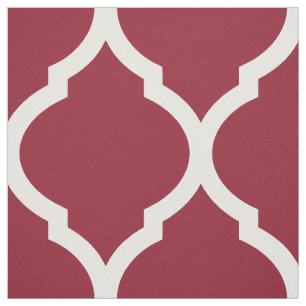 Tela Crimson - Quatrefoil marroquí a gran escala