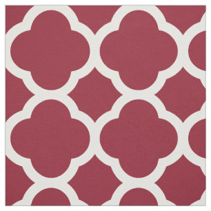 Tela Crimson Quatrefoil moderno a gran escala