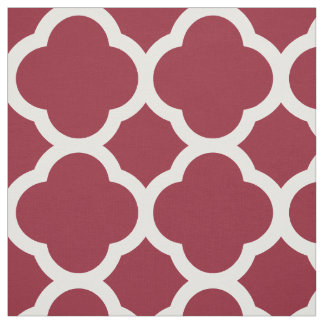 Tela Crimson Quatrefoil moderno a gran escala