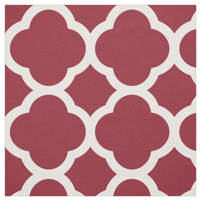 Tela Crimson Quatrefoil moderno a gran escala (Retal)