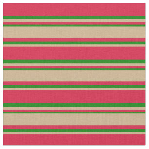 Tela Crimson, Tan y Patrón Verde