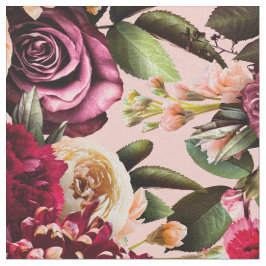 Tela Crisantemo romántico en rosa gossamer