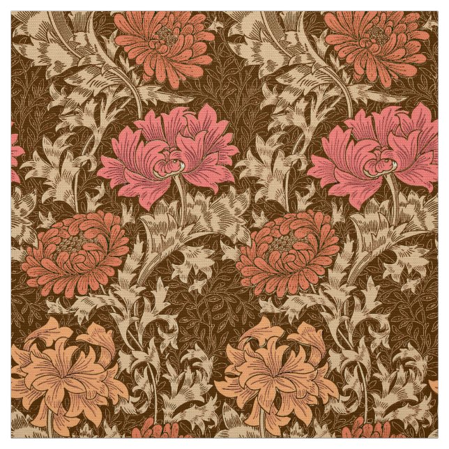 Tela Crisantemos, Brown y moho de William Morris (Retal)