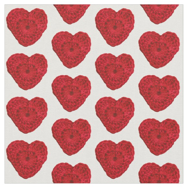 Tela Crochet Yarn Heart Red Craft (De cerca)