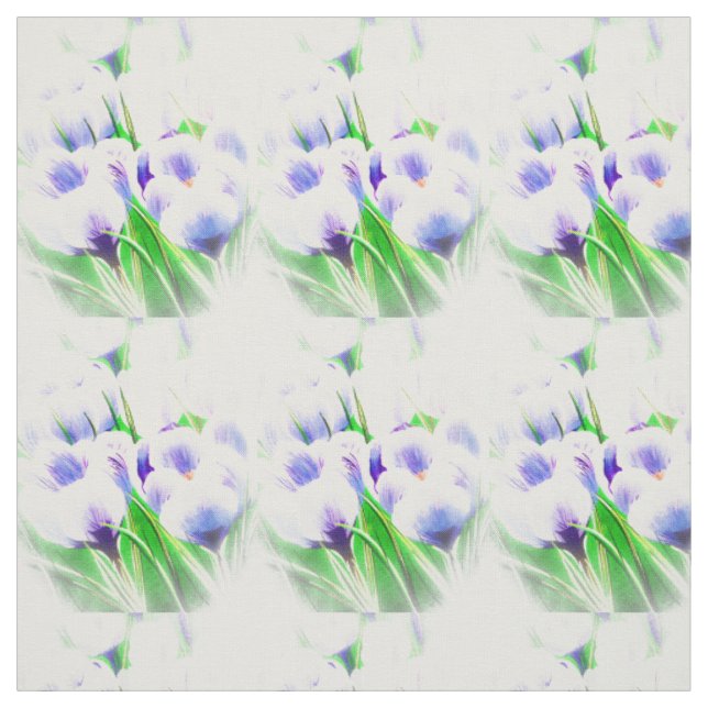 Tela Crocus blanco de primavera (Retal)