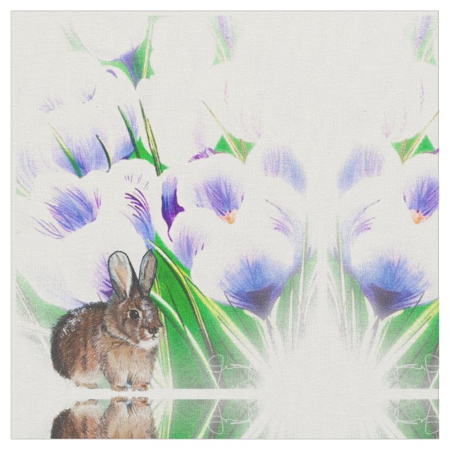Tela Crocus Bunny Fabric (De cerca)