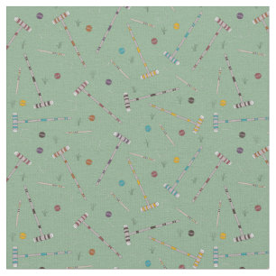 Tela Croquet Set Lawn Games Jade Green Patterin