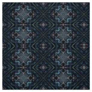 Tela CRUCES AZULES GRISi,EFECTOS METALIZADO GEOMÉTRICOS