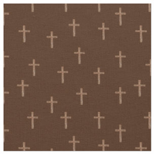 Tela Cruces de Madera sobre Marrón Oscuro