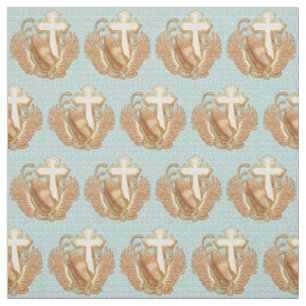 Tela Cruz Cristiana Manos en Oración