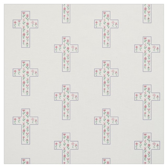 Tela Cruz floral (Retal)