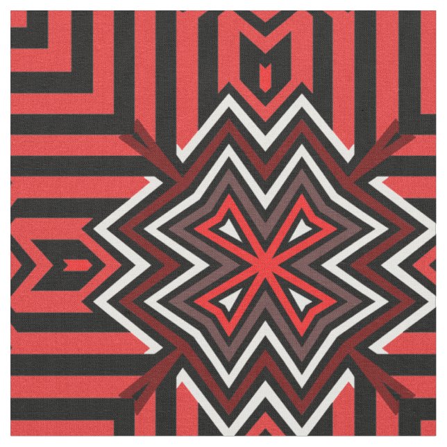 Tela Cruz Nórdica Roja (De cerca)