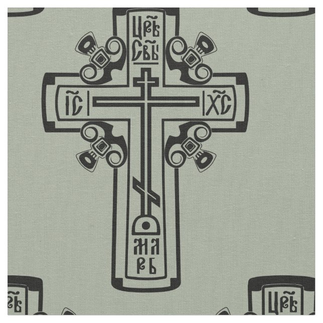 Tela Cruz ortodoxa cristiana (De cerca)