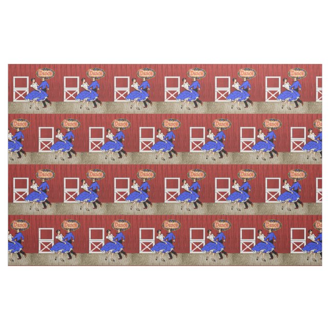 Tela Cuadrado Dance Barn Dance Swing Dance Pareja 4.5 ("Cuarto gordo" (fat quarter))