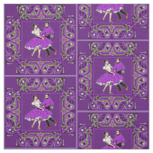 Tela Cuadrado De Baile Pareja Morado Y Púrpura Bandana