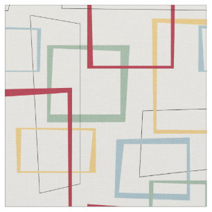 Tela Cuadrados abstractos de Funky Retro de Mediados de