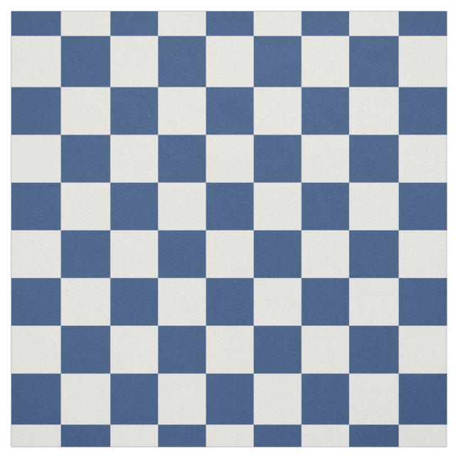 Tela Cuadrados de cheques de verificación azul de la ma (Retal)